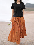 Polka Dot Vacation Style Long Women's Skirts