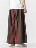 Stripe Pattern Ｗide Leg Loose Pants For Men