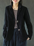 Women's Retro Fashion Corduroy Blazer Jackets