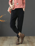 Elastic Corduroy Washed Thicken Autumn Women's Pants