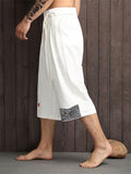 Mandarin Style Drawstring Linen Pocket Pants