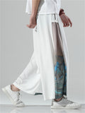 Men's Casual Printed Wide-leg Pants