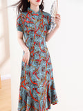 Women's Trendy Printed Cheongsam Fishtail Dress