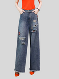 Slim High Waisted Women's Hole Jeans