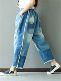 Women's Splice Ripped Hole Jeans