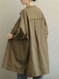 Vintage Solid Multipurpose Women's Long Coats