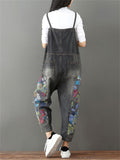 Fashion Printed Splice Denim Jumpsuits