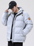 Thickened Street Fashion Glossy Hooded Down Jacket Men's Coats