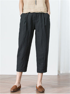 Cotton Linen Loose Long Pants For Women