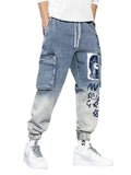 Men's Cool Printed Multi Pockets Cargo Jeans