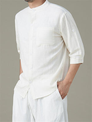 Cissot Casual Button Up Cotton Linen Shirts