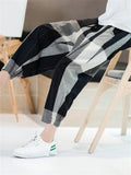 Casual Loose Plaid Straight Leg Pants