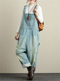 Loose Casual Ripped Denim Jumpsuits