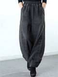 Women's Elastic Waist Wide Leg Jeans