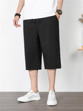 Men's Comfy Linen Straight Cropped Trousers