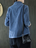 Women's Retro Fashion Corduroy Blazer Jackets