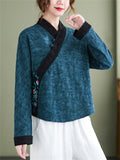 Women's Ethnic Style Floral Embroidery Vintage Shirt