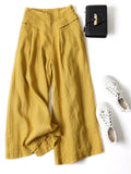 Cozy High Waist Casual Wide Leg Linen Pants for Women