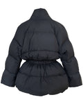 Women's Chic V Neck Tie-Waist Wrap White Duck Down Coat