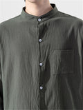 Fashion Stand Collar Buttons-Up Shirts