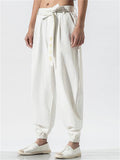 Loose Cotton Linen Solid Color Pants