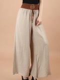 Loose Solid Color High Waist Wide Leg Pants