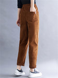 Plush Thick Autumn Winter Corduroy Warm Harem Pants For Women