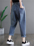 New Female Striped Loose Baggy Jeans