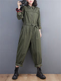 Cool Long Sleeve Cargo Jumpsuits for Women