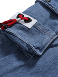 Fashion Drawstring Multiple Pockets Jeans