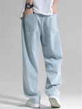 Smooth Casual Men's Jeans With Floor Length