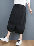 Summer Loose Fashion Large Size Elastic Slit Lantern Lady Skirt